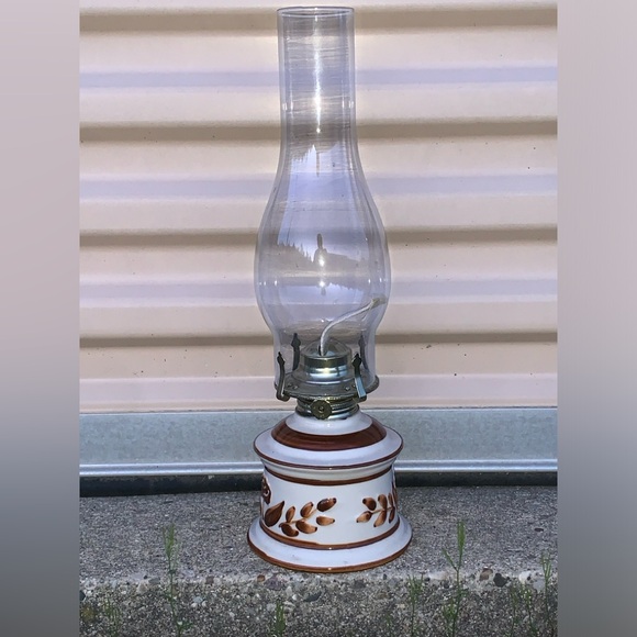 Vintage Unused LAMPLIGHT FARMS Glazed Ceramic Kerosene Oil Lantern Lamp - Picture 12 of 12